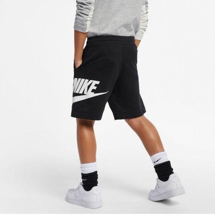 Nike Kids Logo Drawstring Straight Shorts Kids Bottoms Black HA5017-023