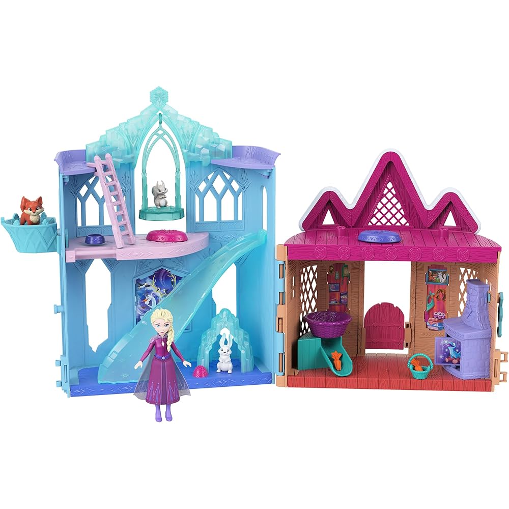 

Mattel Disney Frozen Anna and Elsa Deluxe Dress-Up Doll Playset with Mini Doll and Accessories for Ages 3 and Up Blue