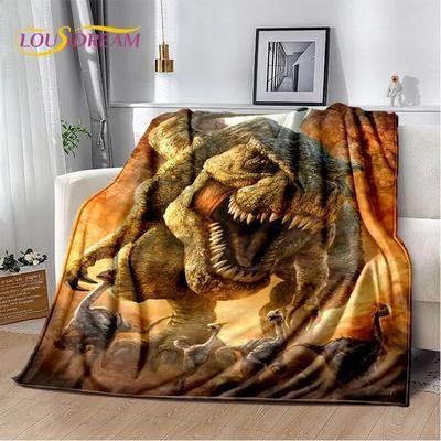Cartoon Jurassic Park Soft Plush Blanket,Flannel Blanket Throw Blanket for Living Room Bedroom Bed Sofa Picnic Cover Bettdecke