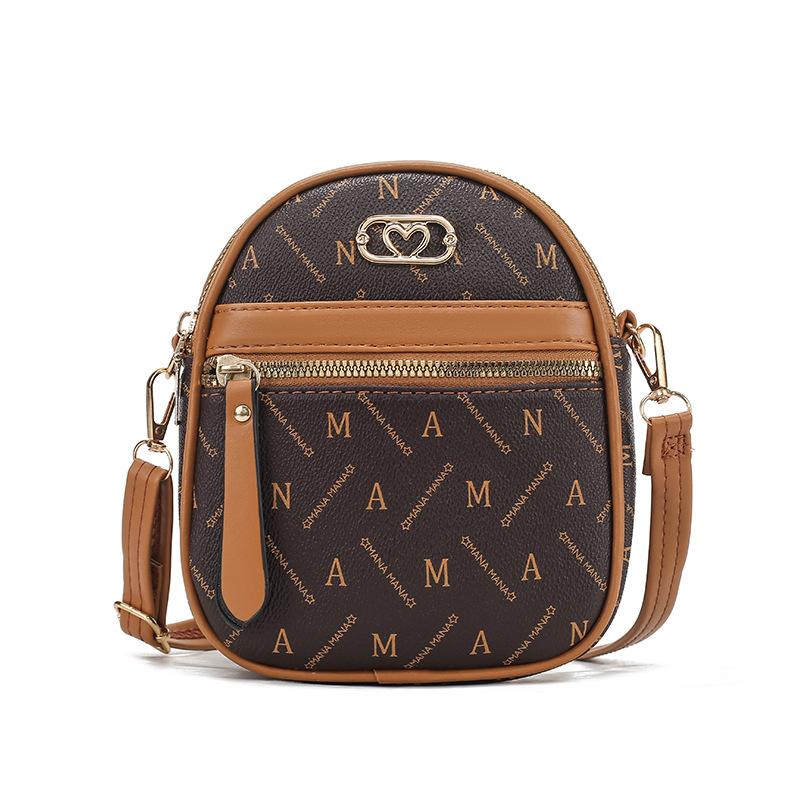 Muttertag Damen Handy-Tasche mit großem Bildschirm Neue Umhängetasche mit Doppelreißverschluss Neue bedruckte Schultertasche Mode