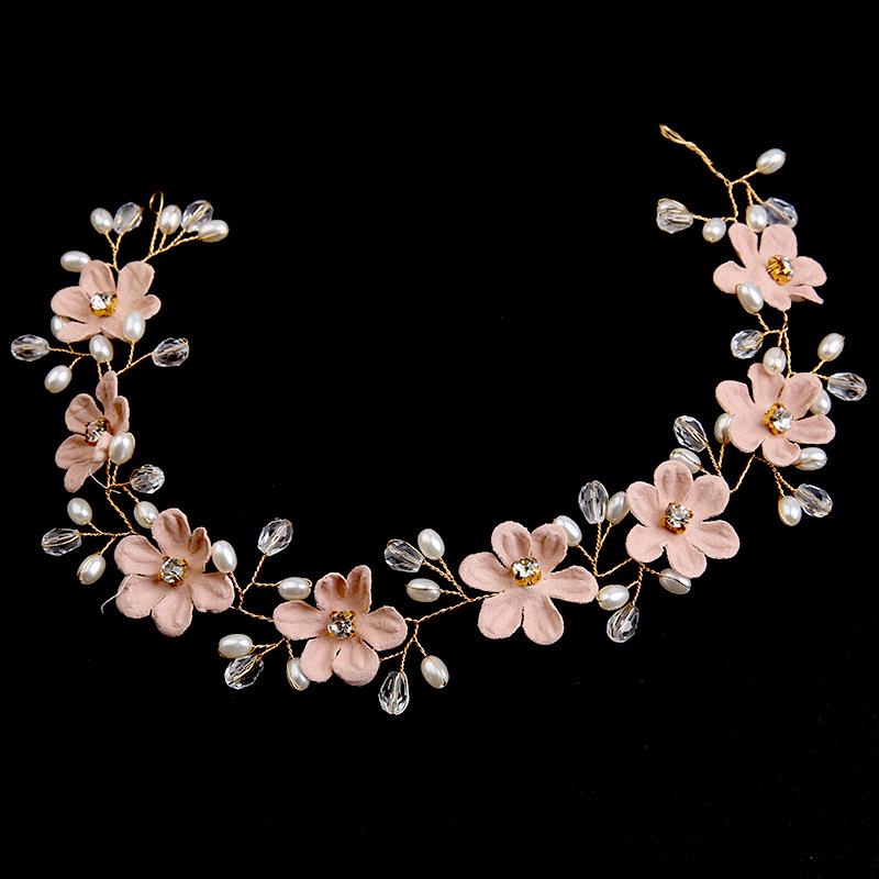 Super fairy headband flower wreath jewelry headband pearl bride crown sweet knot wedding dress headgear
