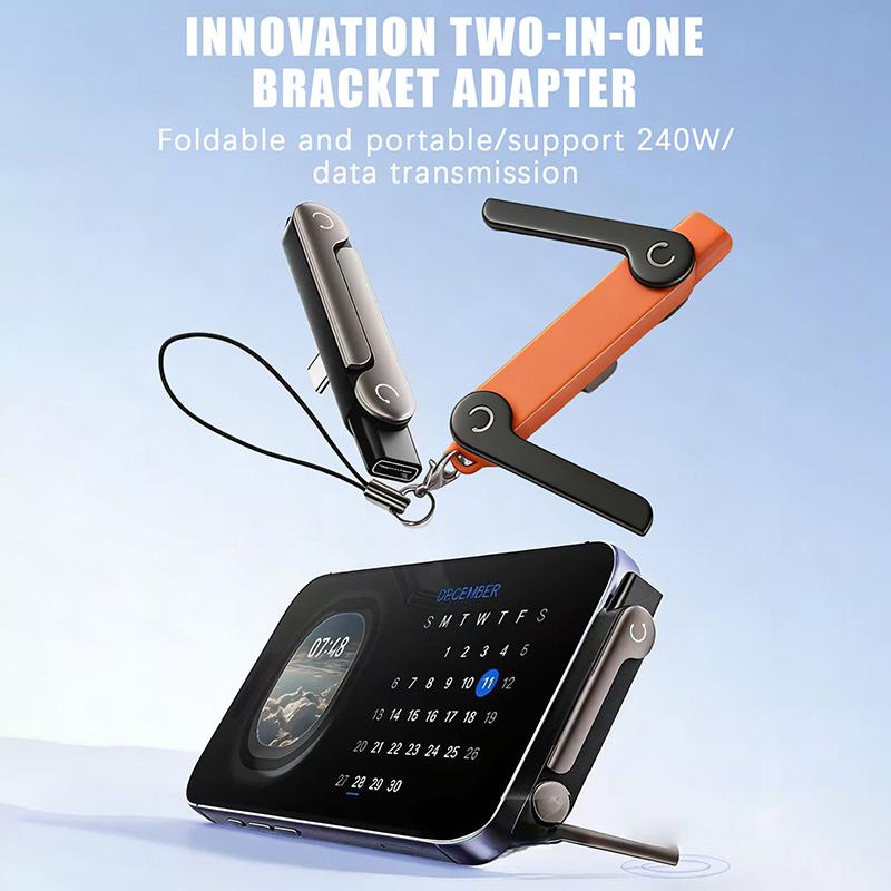 USB Type C Charging Bracket Adapter 240W Fast Charging Anti-tangle Converter Holder for Dorm Study Sessions