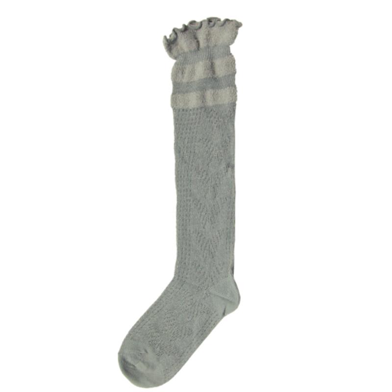RNOT TWINKLE LACE KNEE SOCKS_GRAY
