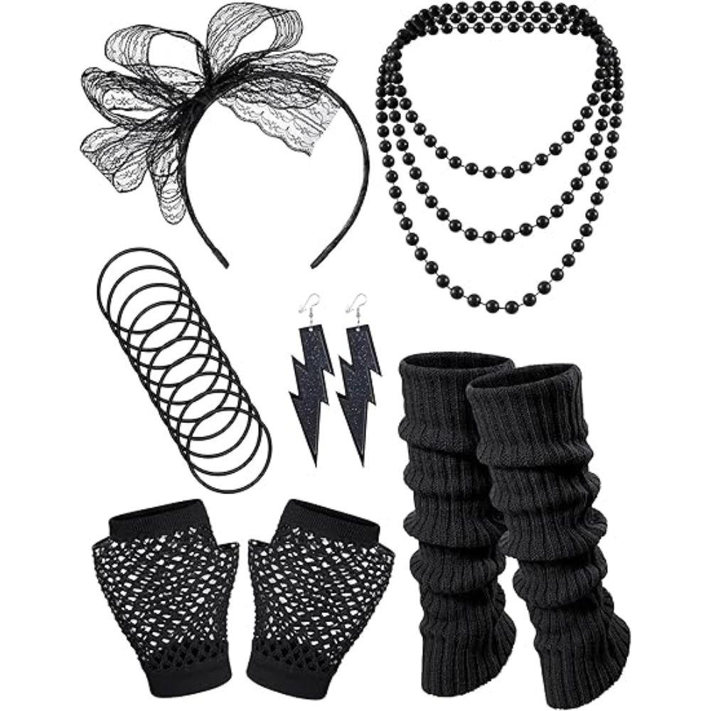 Hippie Fantasie 80er 90er Kostümzubehör für Damen Disco Party Cosplay Karneval Halloween Vintage Rock Kleidung Hip-Hop