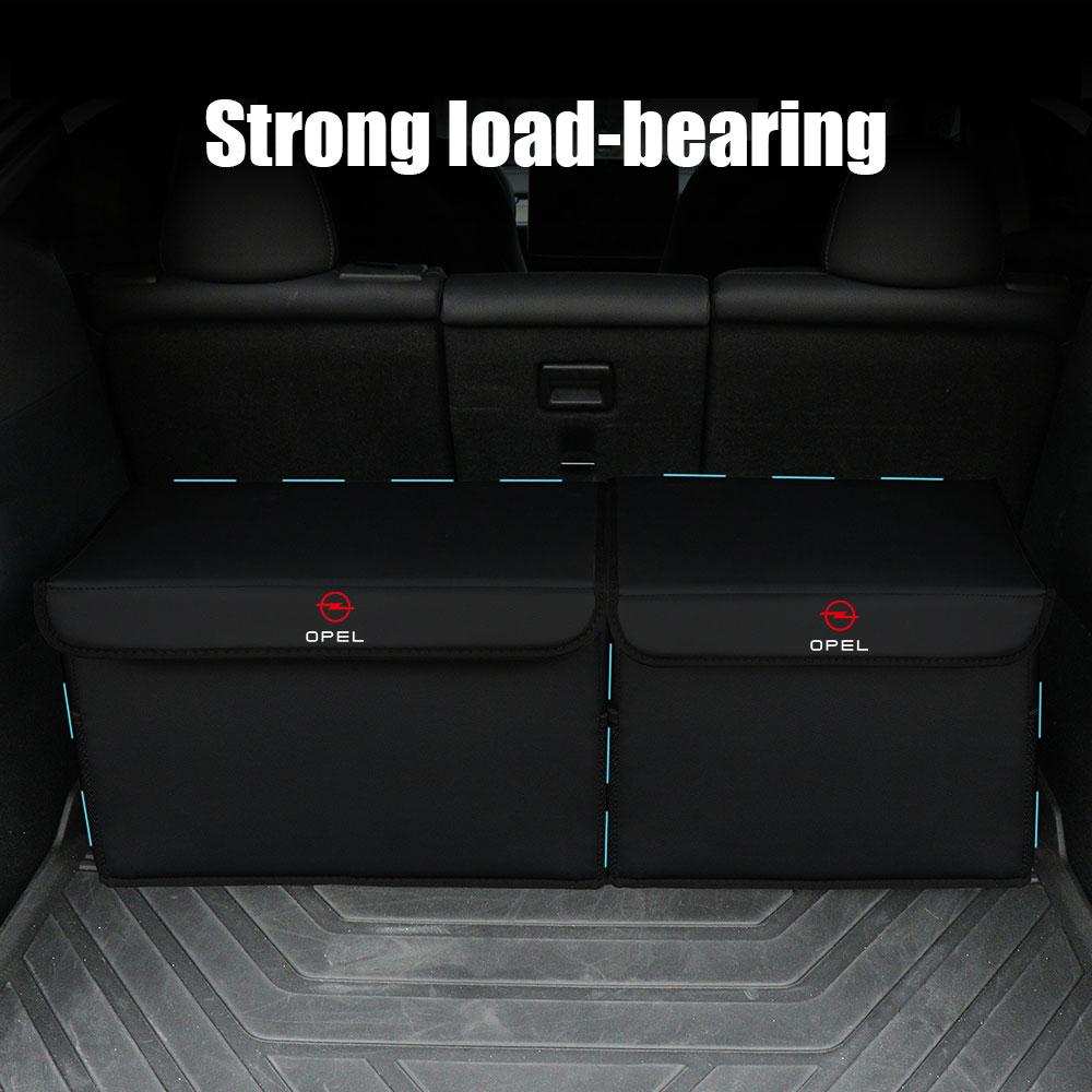 For Opel OPC Astra K Vectra Corsa Zafira Insignia Mokka Car Logo Rear Trunk Large Capacity Storage Box Organizer Stowing Tool