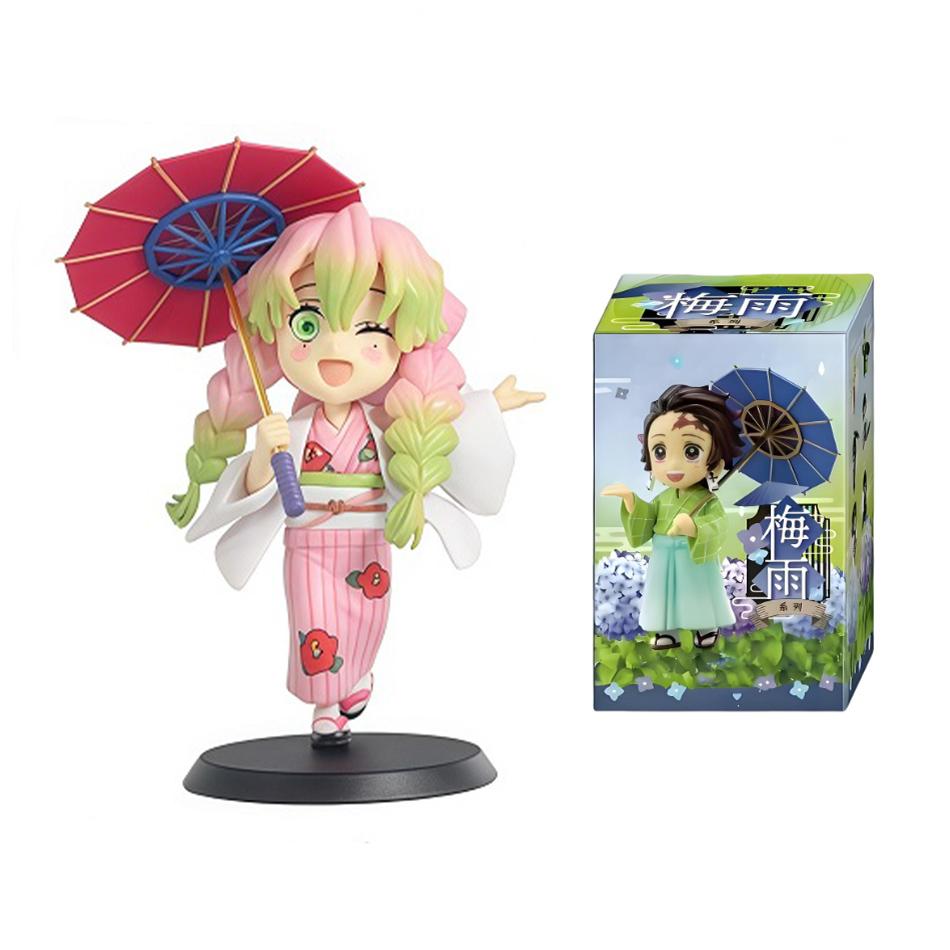 Demon Slayer blind box Plum Rain Series anime figure Tanjiro Kamado Nezuko Action Model Pvc Desktop Ornament Collection Toy Gift