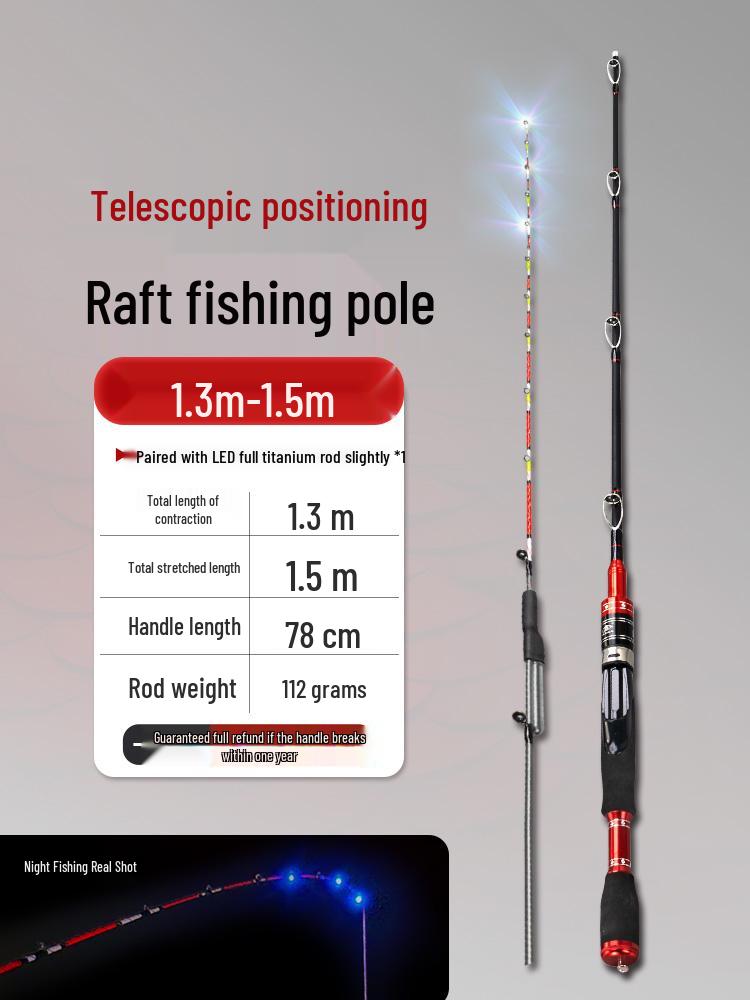 Luminous Telescopic Half-Titanium Bridge Fishing Rod with Soft Tip