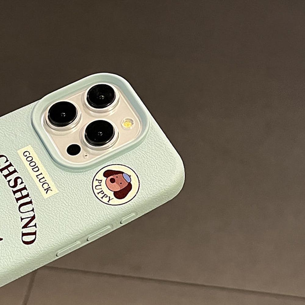 Minimalist Dog Scratch PU-Feel Coque Phone Case for iPhone 17 Air 1615 13 12 11 ProMax Pro Plus Drop-Resistant Back Cover Bumper
