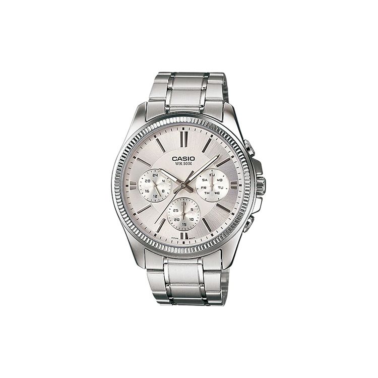 

Casio Standard Series Minimalist Fashion Casual Style Quartz Watch Three Subdials Six Eyes Quartz Movement Stainless Steel Strap MTP-1375D-7AVDF Single Watch,White Dial,Random Watch Box