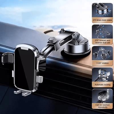 Araba İçin Gösterge Paneli Telefon Tutucu Sabit Vakumlu Ölçeklenebilir Araba Telefon Tutucu 360 Derece Dönebilen Otomatik Navigasyon Tutucu