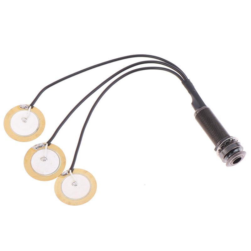 Piezo Contact Microphone 3 Transducer Pickups With End Pin Jack For Kalimba