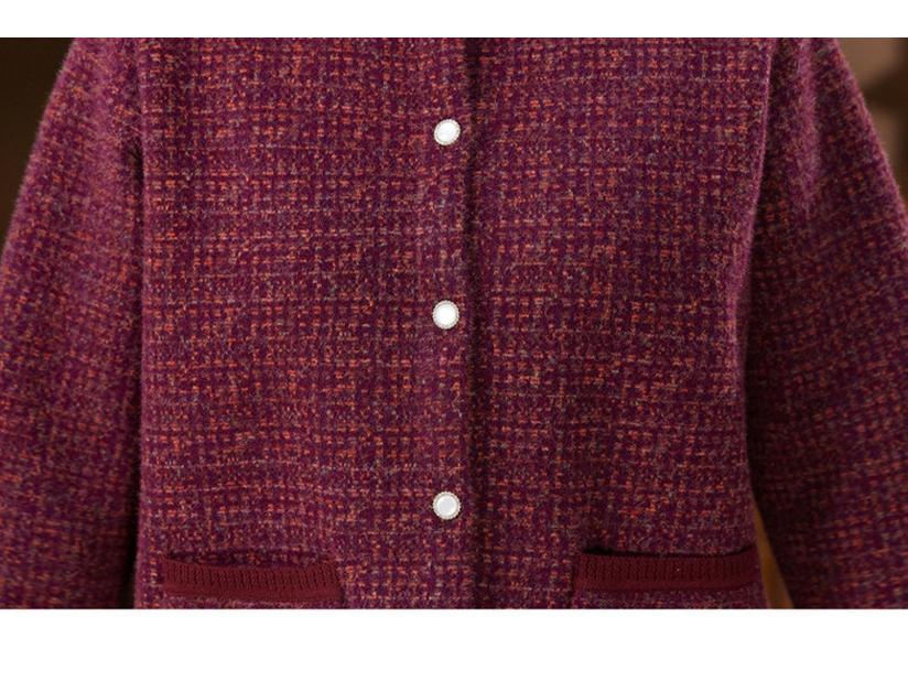 Grandma's Autumn Knitwear: Plus-Size Velvet Thick Cardigan for 70-80 Year Olds - Perfect for Fall & Winter.