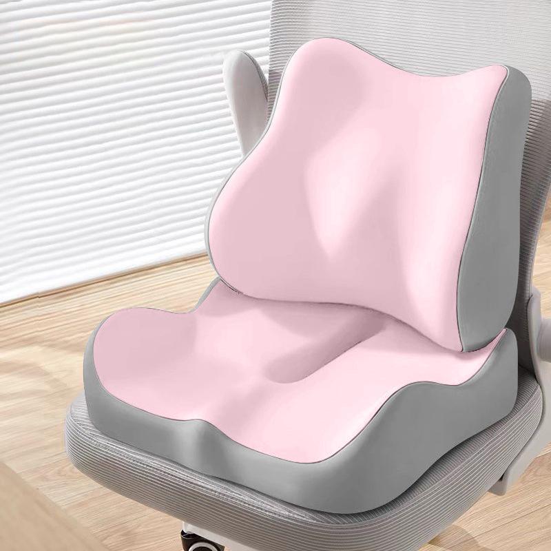 Memory Foam Lumbar Cushion Set: Ergonomic Office Chair and Student Seat Mat