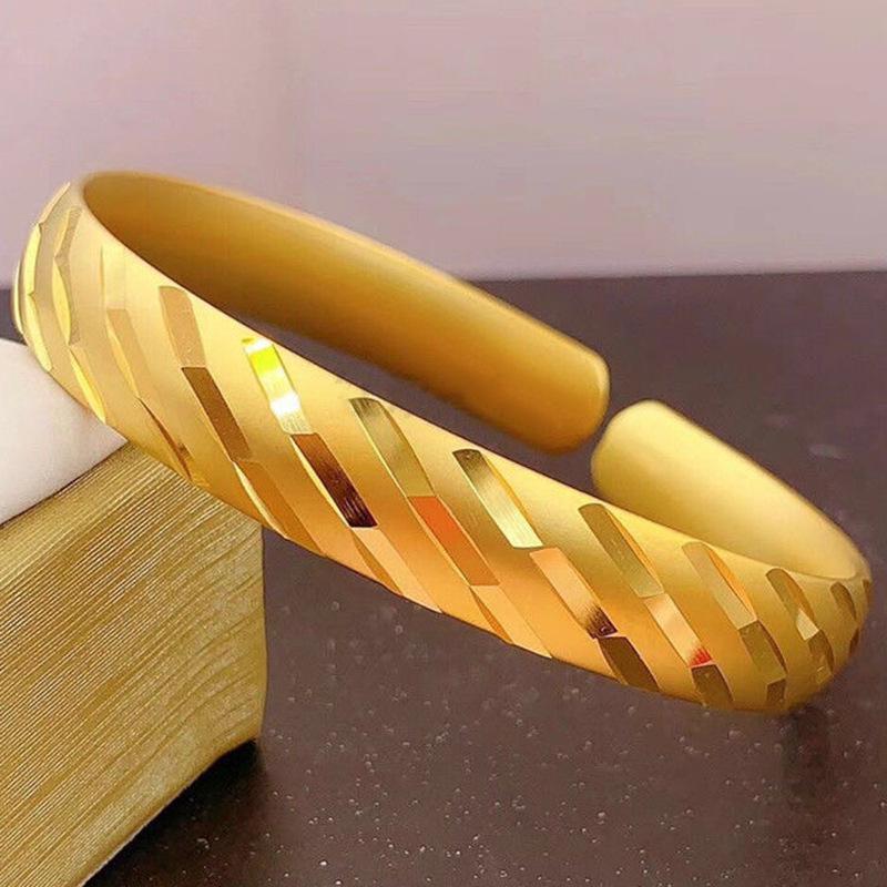 Vietnam Gold-Plated Brass Bangle with Dragon and Phoenix Design