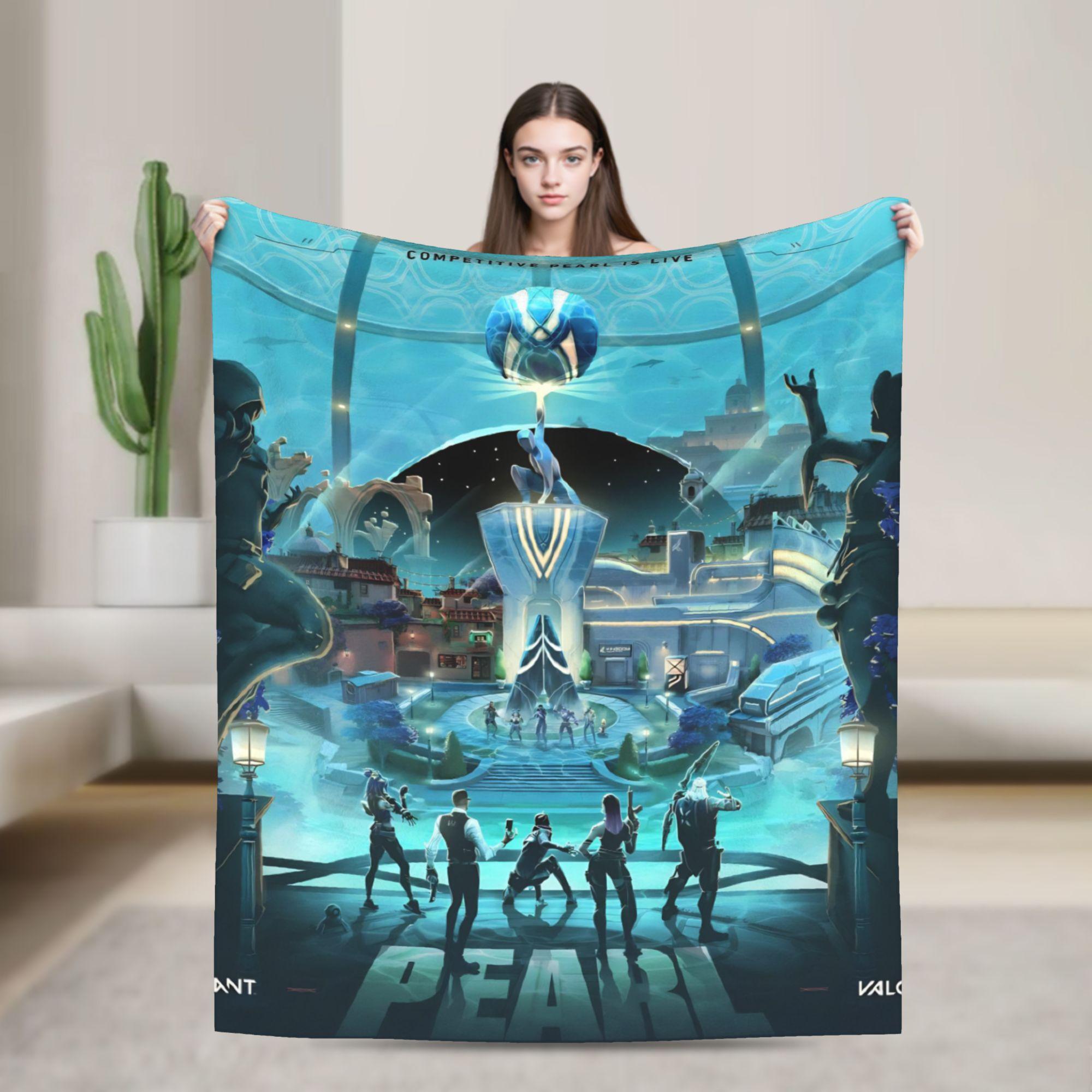 Valorant Shotting Games Blanket Cartoon Wool Funny Warm Throw Blankets for Chair Covering Sofa Autumn/Winter Couch 75x90cm