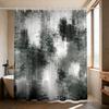 1Pc Color Block Printing Waterproof Privacy Partition Shower Curtain With 12 Hooks, Available In Various Sizes