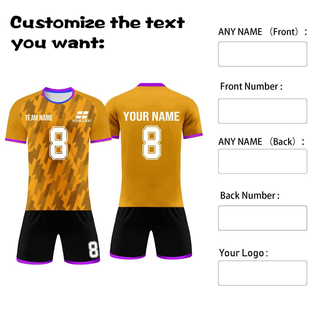 Personalised Shirts Kit Mens Girls With Name Number Custom Football Jerseys For Boys Training Suit