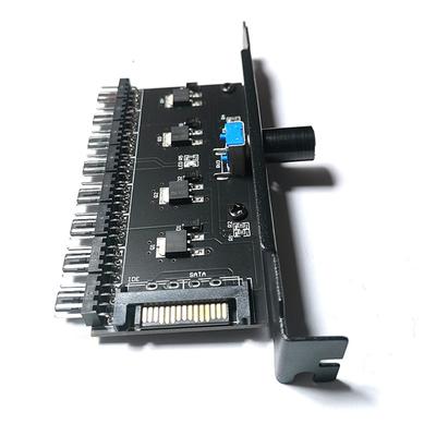 8 Channel Cooling Fan Control Hub Speed Regulator Controller For CPU PC Computer Case HDD VGA PWM PCI Bracket Power SATA