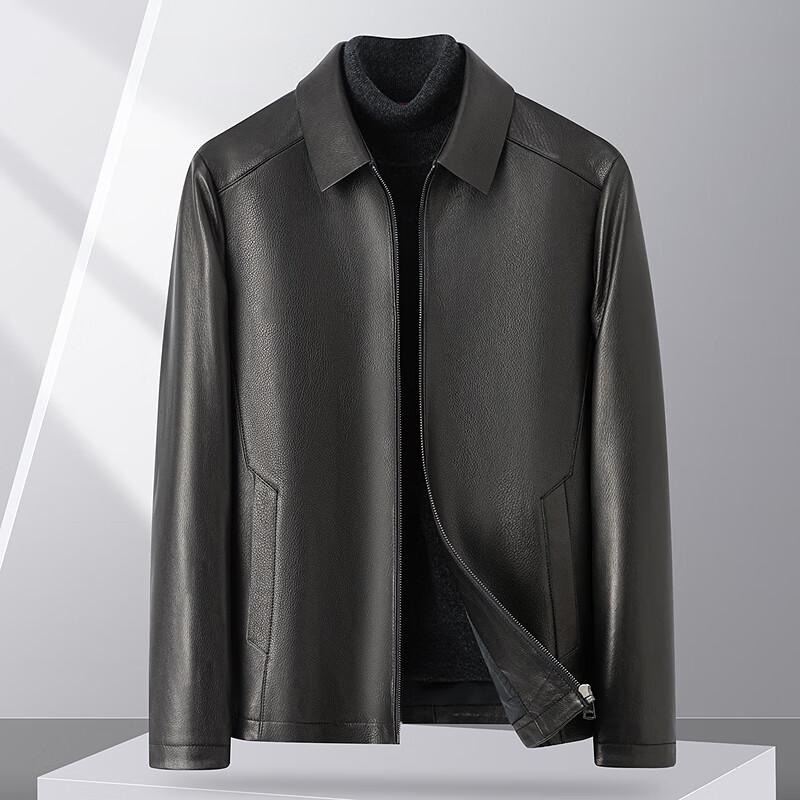 FAPAI Men's Classic Goatskin Leather Jacket