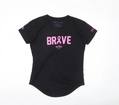 Hard Rock Womens Black PINKTOBER Brave T-Shirt Size S Short Sleeve