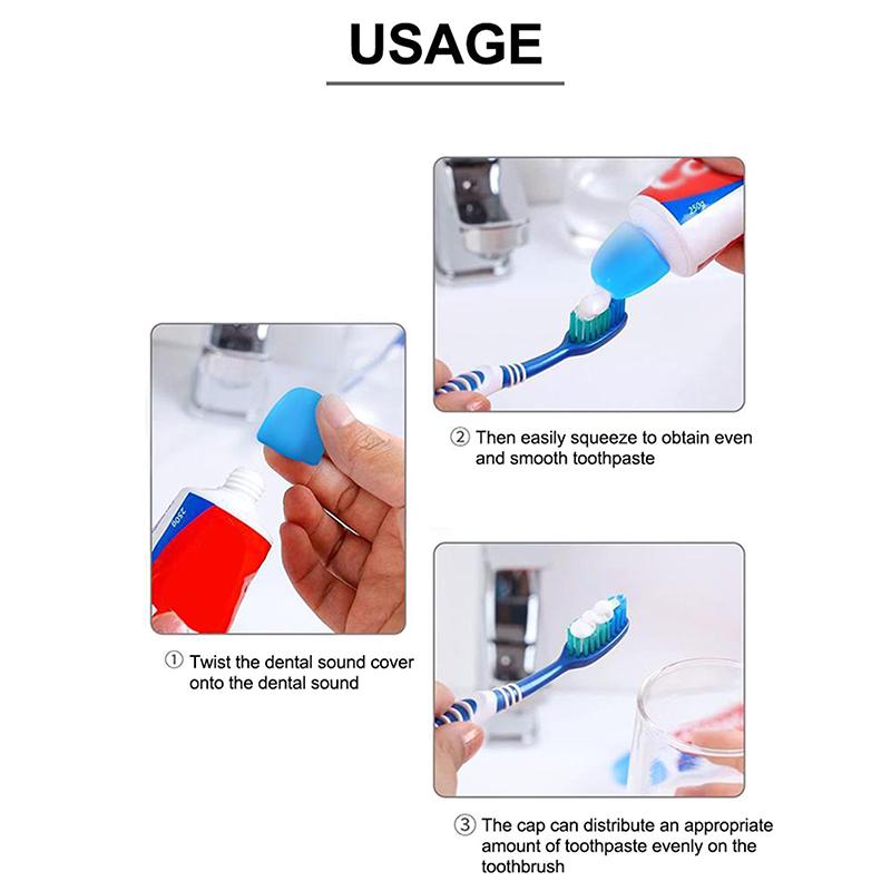 5Pcs Silicone Toothpaste Caps Squeeze Toothpaste Tool Dust Proof Toothpaste Cap Reusable Toothpaste Sleeve Control Dosage