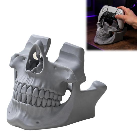 Game Controller Stand 3D Printed Skull Holder, Head for Display Rack Controller, Cool Desktop Gaming Room Decor, Gamer Gift Ornament Men