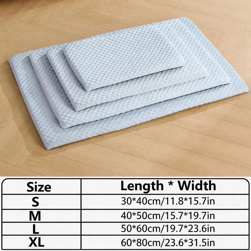 Breathable Ice Silk Cooling Pet Mat New Summer Thick Dog Bed Pad Non-Slip Washable Pet Cooling Sheet for Medium Large Dogs Cats