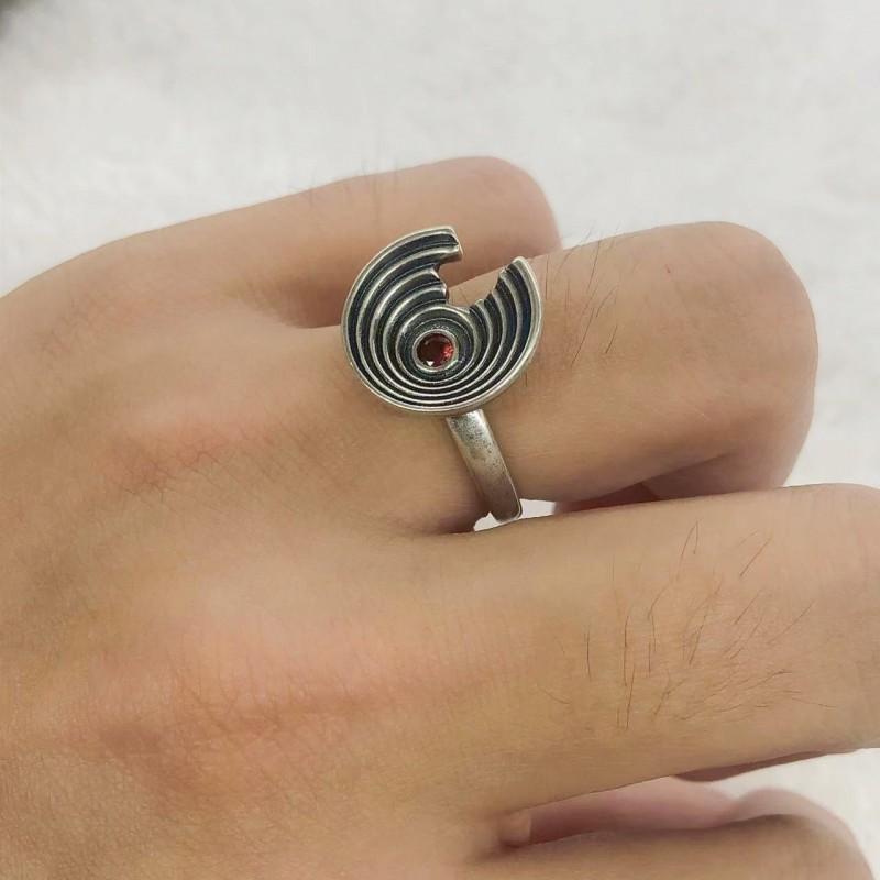 Adjustable Spiral Texture Ring Men Women Hip Hop Vintage Open Finger Plated