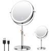 8.5 Inch Makeup Mirror With Light Lamp 10X Magnification 3 Color Lights,Adjustable Brightness Height Standing Cosmetic Mirror