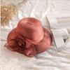 New Organza Sun Hat Veil Sun Hat Summer Couple Retro Elegant Big Bow Bucket Hat