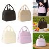 Stylish Corduroy Insulated Lunch Bag Hand-Held Large Capacity Thermal Lunch Bag Portable Minimalist Lunch Box Storage Bag Office