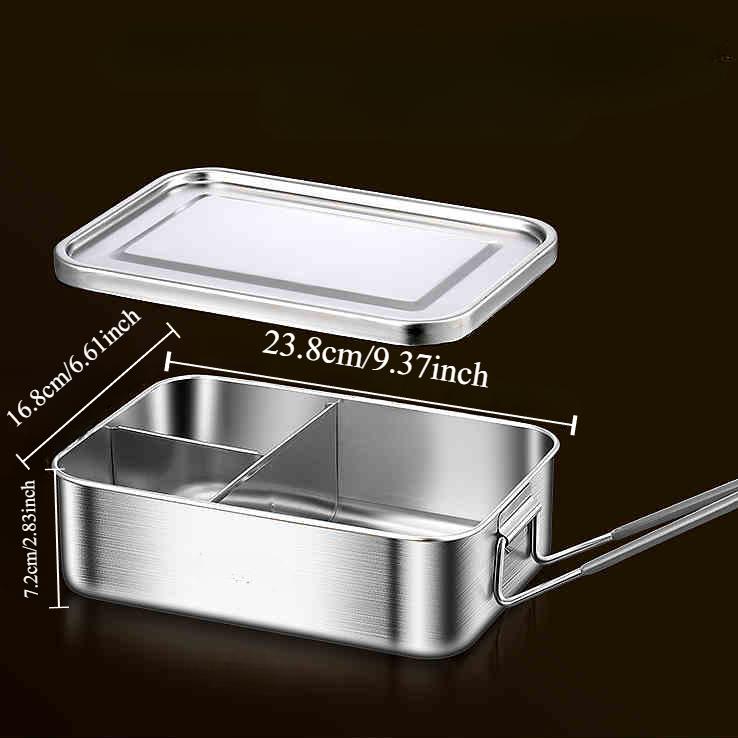 Mehrfachkapazität Edelstahl tragbare Bento Lunchbox auslaufsichere Lunchbox rechteckiger Lebensmittelaufbewahrungsbehälter