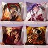 T-Tokisaki Kurumi Cushion Cover Plush Fabric Soft Double-Sided Printed Sofa Warm Winter Home Gift Pillow Cover