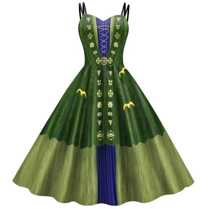 Hexenkleid Damen Winifred Sanderson Mary Sarah Schwester Cosplay Kostüm Erwachsener Klassisches Kleid