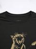 Cat Playing The Guitar Painting Women T-Shirt Summer Casual Street Short Sleeve Tops Fashion Oversize Soft Female Tees Clothes