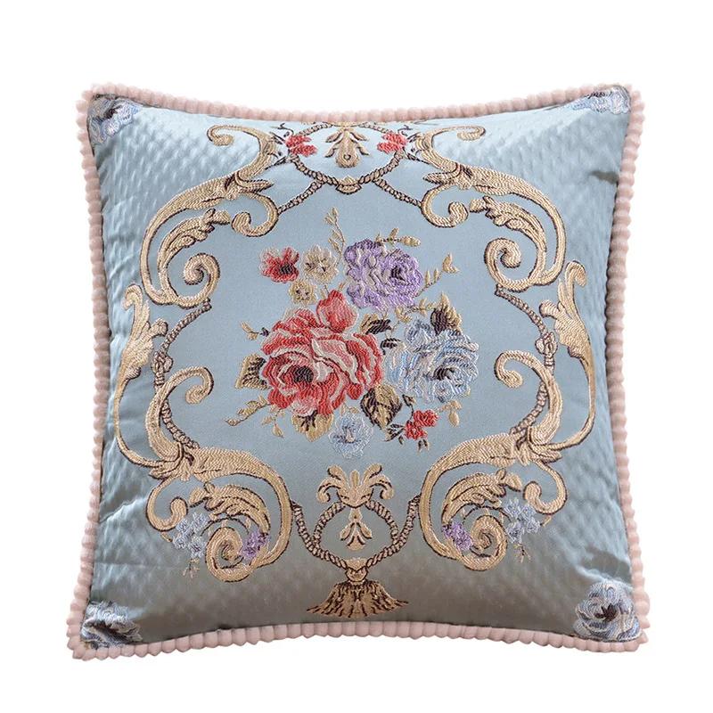 Jacquard Floral Decorative Cushion Cover 48x48cm Sofa Home Bedroom Decor Classic Throw Pillowcase Chair Waist Covers