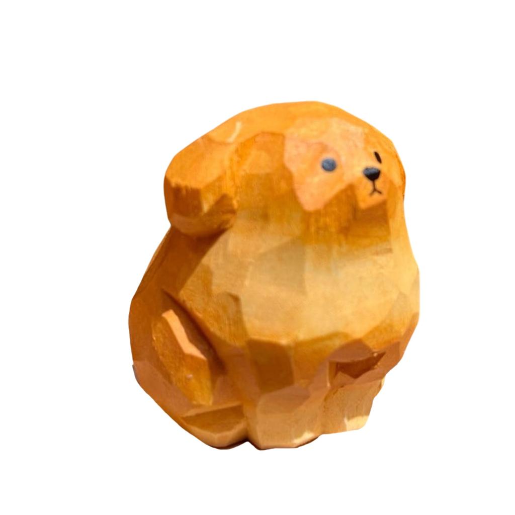 Holzgeschnitzte Golden Retriever Miniatur-Figur Ornament Tierfigur für Wohnzimmer oder Büro-Tischdekoration