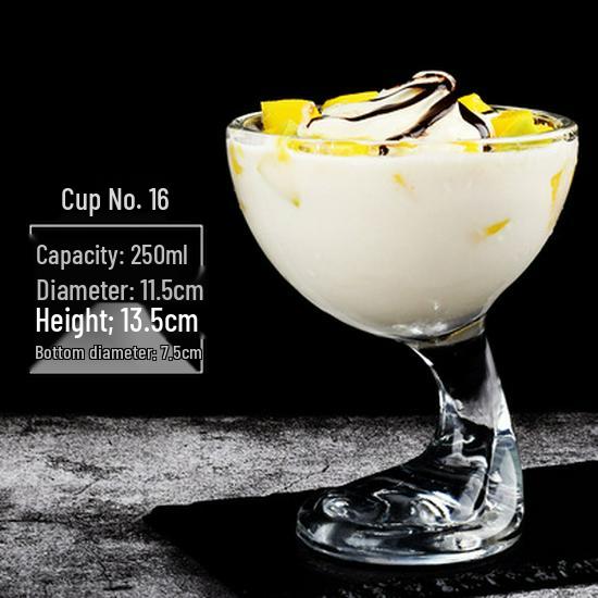 Elegant High-Foot Glass Cup for Desserts, Ice Cream, Cold Drinks, Milkshakes, Juice, and Popsicles