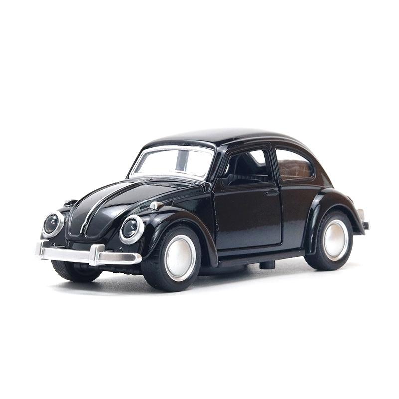 Alloy Car Model Beetle Vintage Door Opening Children's Toy Motorcar Cake Decoration Collection Accessories For Boy Gift