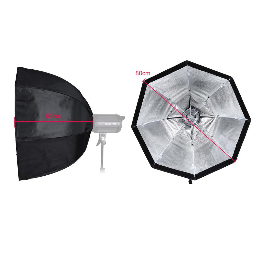 80 cm / 31,5" přenosný softbox na deštníky s osmiúhelníkovou mřížkou s voštinovou mřížkou a držákem Bowens pro Speedlite