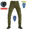 Mens Motorcycle Riding Pants Winter Fleece-Lined Biker Trousers With Silicone Padding Multi-Pocket Workwear