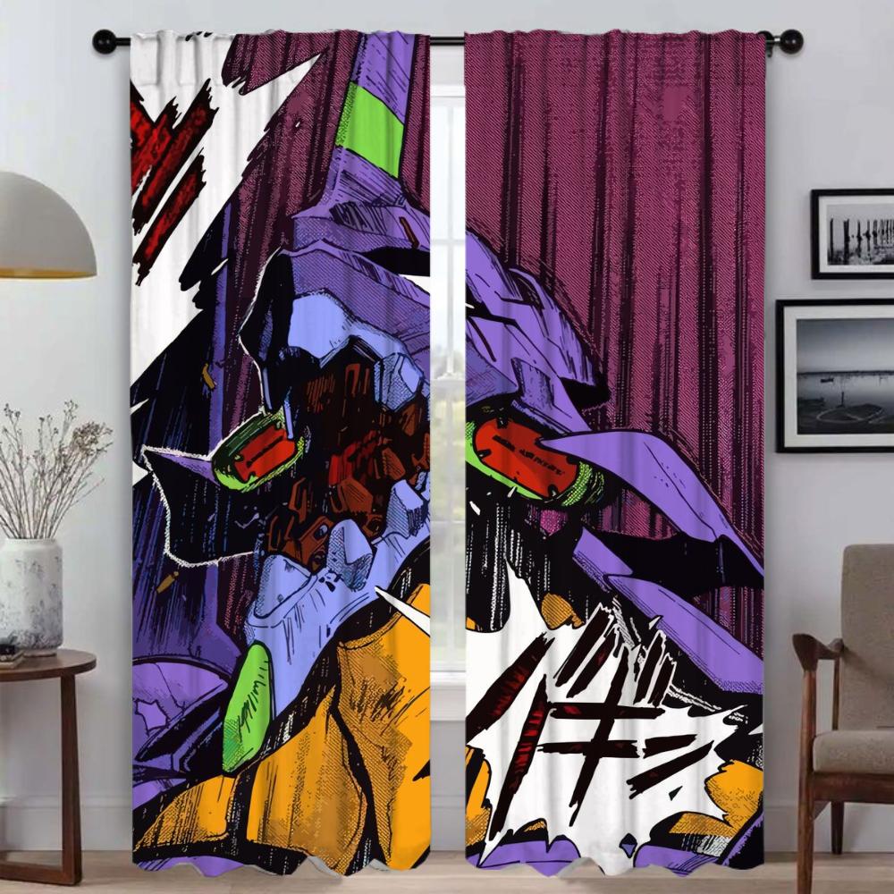 

Блэкаут шторы 2 штуки Evvangelionn перегородка Хэллоуин украшение шторы для кухни для гостиной штора элегантная W60xH90cmx2pcs-CL