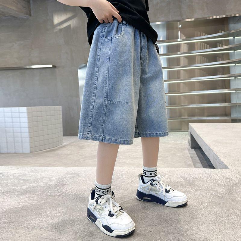 Boys' Denim Shorts Summer Thin Pants Summer Mid Pants Cropped Pants Children's Casual Pants