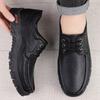 Old man head men's shoes thick sole wear-resistant outdoor hiking shoes men's leather shoes genuine leather first layer cowhide men's leather shoes
