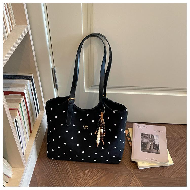 Polka Dot Women's Versatile Tote Bag - Large Capacity Niche Fashion Shoulder & Crossbody Bag