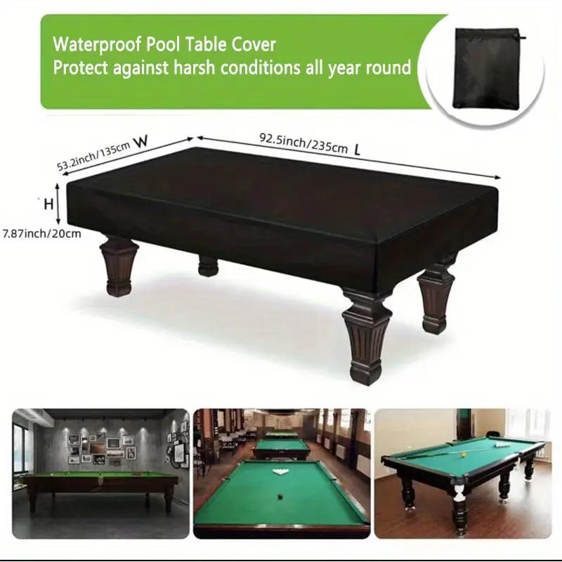 Black Billiard Table Cover , Protects Your Billiard Table from Scratches and Spills, Indoor/Outdoor Use,  Billiard Accessories