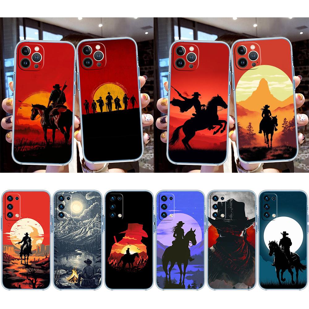 RP25 Cowboy Transparent Phone Case for LG K22 K30 K40 K40S K41 K42 K50 K50S K51 K51S K52 K61 K62 K71 K92 Q60 Q61 V40 V50 V60