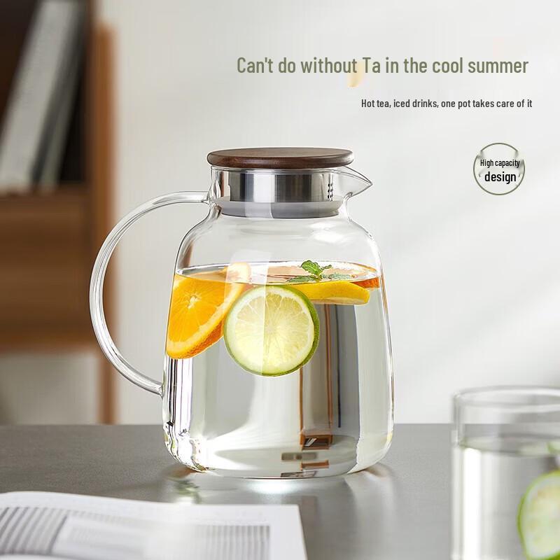 YIHUTEA Rounded Corner Glass Pitcher