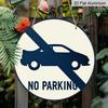2D Flat 1pc, 8x8 In, No Parking Round Aluminum Metal Sign - Artistic Nature-Inspired Design with Tree Artwork, Vibrant Serene Decor for Living Room