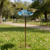 Estaca de Flor de Metal para Jardim Abelha Feita à Mão Estação de Rega Inserção no Solo Banho de Pássaro Alimentador Tigela de Bebida para Borboleta Decoração Externa para Jardim Quintal Gramado
